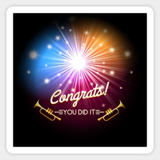 Congrats Fireworks Sticker